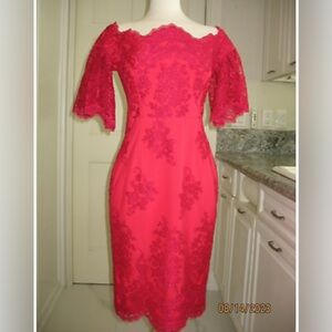 Pink and red Badgley Mischka formal dress